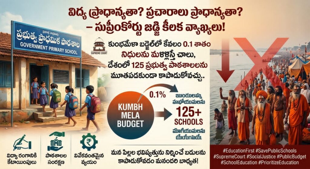 సుప్రీంకోర్టు జడ్జ్ కీలక వ్యాఖ్యలు… విద్య ముఖ్యమా?.. ప్రచారం ముఖ్యమా?..
